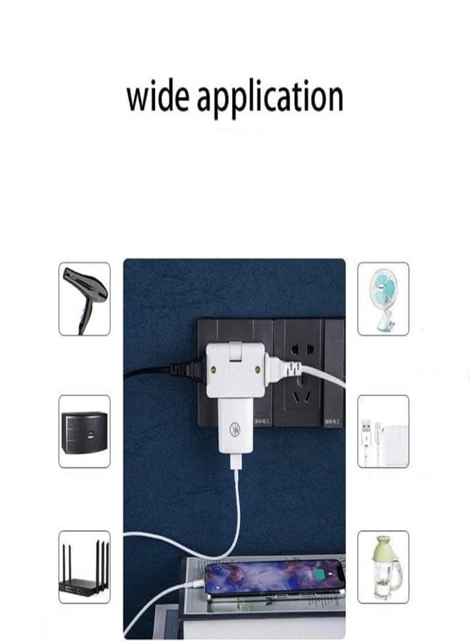 SPITEN 3 In 1 Rotatable Outlet Extender, 180° Rotation, 3 Prong Plug, Multi Colour - Image 4